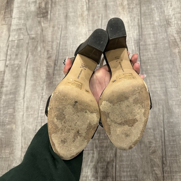 INC International Concepts Kivah Block Heels Open Toe Black Womens‎ Sz 9M - Picture 9 of 11